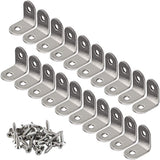 20 PCS Corner Braces 25mm x 25mm Stainless Steel 90 Degree Joints Right Angle Bracket Fastener for Wood Furniture, Screws Included