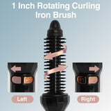 Hair Curling Iron Brush,Hot Curling Comb Ceramic Rotating Curling Iron ,Heated Round Brush Hair Styler Tool for Short Hair In Australia - Darrahopens