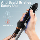 Hair Curling Iron Brush,Hot Curling Comb Ceramic Rotating Curling Iron ,Heated Round Brush Hair Styler Tool for Short Hair