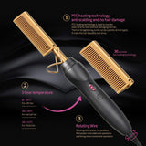 Ceramic Electric Hair Straightening Comb, Curling Iron for Natural Black Hair Beard Wigs Holiday Gift In Australia - Darrahopens