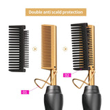 Ceramic Electric Hair Straightening Comb, Curling Iron for Natural Black Hair Beard Wigs Holiday Gift In Australia - Darrahopens