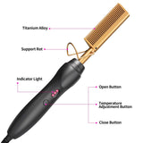 Ceramic Electric Hair Straightening Comb, Curling Iron for Natural Black Hair Beard Wigs Holiday Gift In Australia - Darrahopens