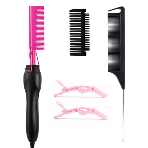 Pink Hot Comb Electric Hot Comb Heating Pressing Combs Hair Straightening Hot Comb Hair Straightener Heat Pressing Combs In Australia - Darrahopens