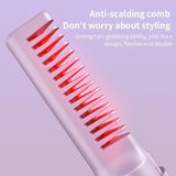 2pc Rechargeable Mini Hair Straightener Cordless Heating Comb Iron LCD Display Portable Travel Heat Brush