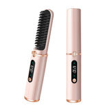 2pc Cordless Hair Straightener Brush for Women,Electric Hair Straightening Comb with Negative Ions,Fast Heating,Rechargeable In Australia - Darrahopens