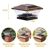 4 pc Solar Post Cap Lights Outdoor Lighting Deck Fence Two Modes Warm White Color Changing Suitable for Wooden Brushed Copper