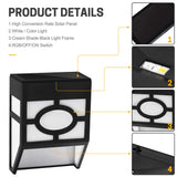4pc Solar Lights Outdoor, Decorative Solar Fence Lights Waterproof, Solar Deck Lights for Deck, Fence, Patio, Yard