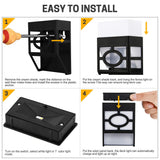4pc Solar Lights Outdoor, Decorative Solar Fence Lights Waterproof, Solar Deck Lights for Deck, Fence, Patio, Yard