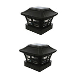 2pc Solar Outdoor Post Cap Lights - Includes Bases for Posts - Bright Light - Slate Black Post lights, fence lights