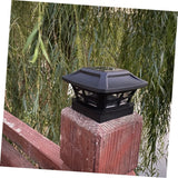 2pc Solar Outdoor Post Cap Lights - Includes Bases for Posts - Bright Light - Slate Black Post lights, fence lights