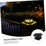 2pc Solar Outdoor Post Cap Lights - Includes Bases for Posts - Bright Light - Slate Black Post lights, fence lights