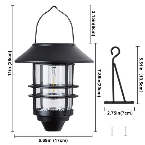 Hanging Wireless Solar Lantern, Waterproof Solar Lights with Wall Mount Kit for Garden Patio Porch Fence Decor In Australia - Darrahopens