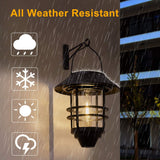 Hanging Wireless Solar Lantern, Waterproof Solar Lights with Wall Mount Kit for Garden Patio Porch Fence Decor