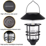 Hanging Wireless Solar Lantern, Waterproof Solar Lights with Wall Mount Kit for Garden Patio Porch Fence Decor