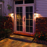 2pc Solar Fence Lights Solar Post Accent Light/Wall Light for Outdoor,  Porch and Garage, Body in Aluminum and Glass Waterproof