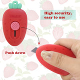 4pc Creative Carrot an Strawberry Shaped Art & Craft Cutter Retractable Box Letter Opener Portable Utility Knives Office In Australia - Darrahopens