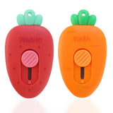 4pc Creative Carrot an Strawberry Shaped Art & Craft Cutter Retractable Box Letter Opener Portable Utility Knives Office