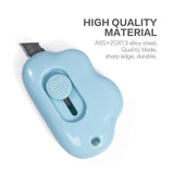 3PCS Mini Cloud Shaped Utility Knife, Portable Retractable Box Cutter Letter Opener with Key Chain Hole, Safety Package Box Opener