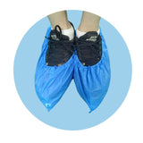 100pc Covers Disposable Non-slip for Indoors  Waterproof Premium  Booties Shoes Protectors Covering Blue, Large