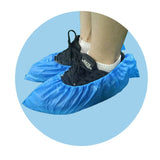 100pc Covers Disposable Non-slip for Indoors  Waterproof Premium  Booties Shoes Protectors Covering Blue, Large