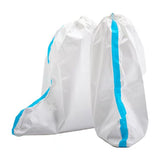 6 Pairs Disposable Hazmat Boot and Shoe Covers Knee High Booties Non-Slip and Waterproof White  Tall