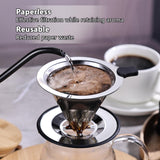 Reusable Stainless Steel Pour Over Coffee Filter Paperless Metal Coffee Strainer Single Cup Pour Over Coffee Maker Pour