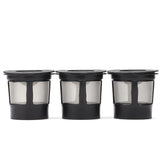 3PC  Black Reusable Cups for Coffee Makers -  Universal Fit Refillable  Coffee Filters