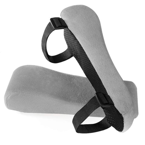 2pc Memory Foam Arm Rest Office Chair Armrest Pads and Elevated Sloped Armrest - Universal Cushion Covers for Armrest and Elbow Relief