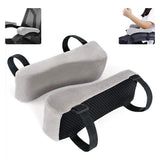 2pc Memory Foam Arm Rest Office Chair Armrest Pads and Elevated Sloped Armrest - Universal Cushion Covers for Armrest and Elbow Relief