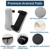 2pc Memory Foam Arm Rest Office Chair Armrest Pads and Elevated Sloped Armrest - Universal Cushion Covers for Armrest and Elbow Relief