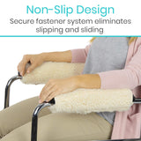 2pc Memory Foam Sheepskin Pad for Office & Transport Chair - Soft Support Cushion Accessories for Padded Arm Rest, Kids, Adults In Australia - Darrahopens