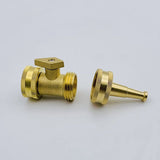 Brass Hose Nozzle - High Pressure Jet Nozzle  Heavy Duty Water Hose Sprayer Sweeper with Hose Shutoff Valve