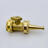 Brass Hose Nozzle - High Pressure Jet Nozzle  Heavy Duty Water Hose Sprayer Sweeper with Hose Shutoff Valve