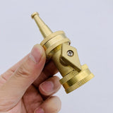 Brass Hose Nozzle - High Pressure Jet Nozzle  Heavy Duty Water Hose Sprayer Sweeper with Hose Shutoff Valve