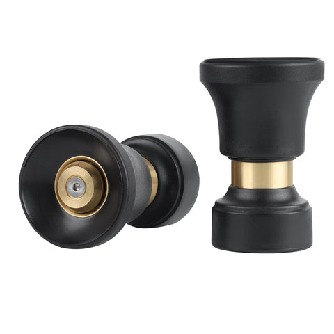 2pc Heavy Duty Brass Fireman Style High Power Leak Proof Adjustable Garden Water Sprayer, Suitable Lawn and Garden, Shower Pets