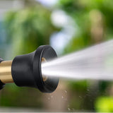2pc Heavy Duty Brass Fireman Style High Power Leak Proof Adjustable Garden Water Sprayer, Suitable Lawn and Garden, Shower Pets
