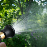 2pc Heavy Duty Brass Fireman Style High Power Leak Proof Adjustable Garden Water Sprayer, Suitable Lawn and Garden, Shower Pets