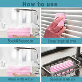 4pc Damp Duster Sponge Magical Eraser Sponge Damp Clean Duster Sponge with Ridges Household Cleaning Sponge In Australia - Darrahopens