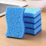 5pc Non-Scratch Cellulose Scrub Sponge, Dual-Sided Dishwashing Sponge for Kitchen Household daily dishwashing, pot cleaning