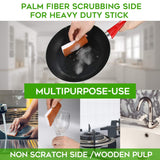 12pc  Palm Fiber Scrubbing Sponge with Non Scratch Biodegradable Compostable Sponges,Long Lasting Dishwashing Kitchen Scrubber