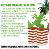 12pc  Palm Fiber Scrubbing Sponge with Non Scratch Biodegradable Compostable Sponges,Long Lasting Dishwashing Kitchen Scrubber