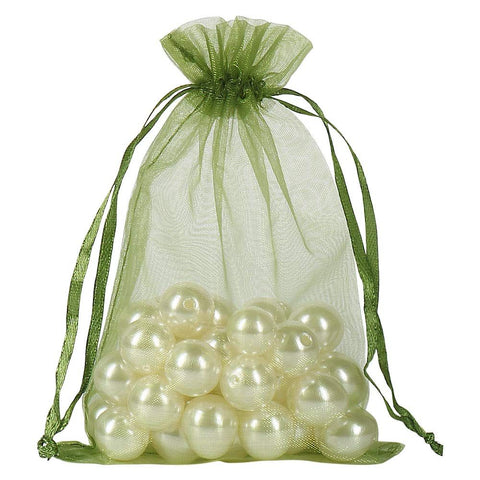 100pcs Drawstring Bags Olive Green,  Candy Mesh Gift Bags Jewelry Pouches Small Christmas Sachet