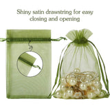 100pcs Drawstring Bags Olive Green,  Candy Mesh Gift Bags Jewelry Pouches Small Christmas Sachet