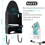 2pc Ironing Board Hanger Wall Mount Iron Hanger Ironing Board Rack Electric Iron Holder Household Bathroom Shelf