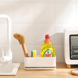 Sponge Holder for Kitchen Sink Organizer, Dish Brush Holder with Drain Tray for Countertop Dish Soap Dispenser Holder Storage