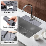 Kitchen Bathroom Silicon Sink Splash Drying Mat, Faucet Drip Protector, Commonly Used Sink Accessories