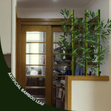 20Pcs Artificial Bamboo Leaves Fake Green Bamboo Stick Greenery Plant for Hotel Home Shelf Wall Farmhouse Bamboo Decoration