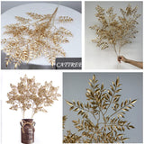 2pc Gold Ferns Artificial Plants Large Tall Christmas Decorations, Fake Golden Boston Leaves Plastic Fern Palm Bushes In Australia - Darrahopens