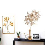 2pc Gold Ferns Artificial Plants Large Tall Christmas Decorations, Fake Golden Boston Leaves Plastic Fern Palm Bushes