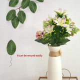 10pc Artificial Silk Green Leaves, Fake Faux Wired Single Leaf for Crafts Scrapbooking Floral Arrangements Home Kitchen Wedding
